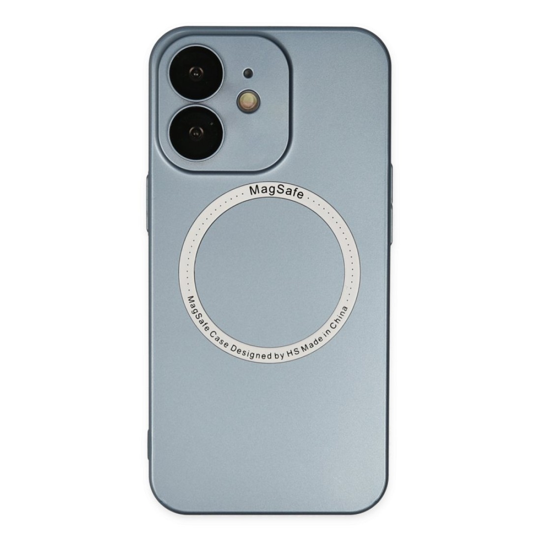  iPhone 12 Kılıf Jack Magneticsafe Lens Silikon - Sierra Blue