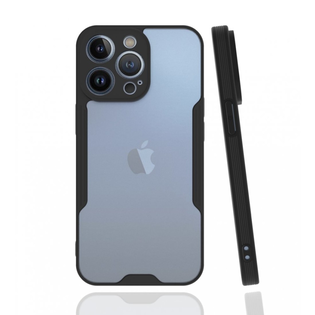  iPhone 13 Pro Max Kılıf Platin Silikon - Siyah