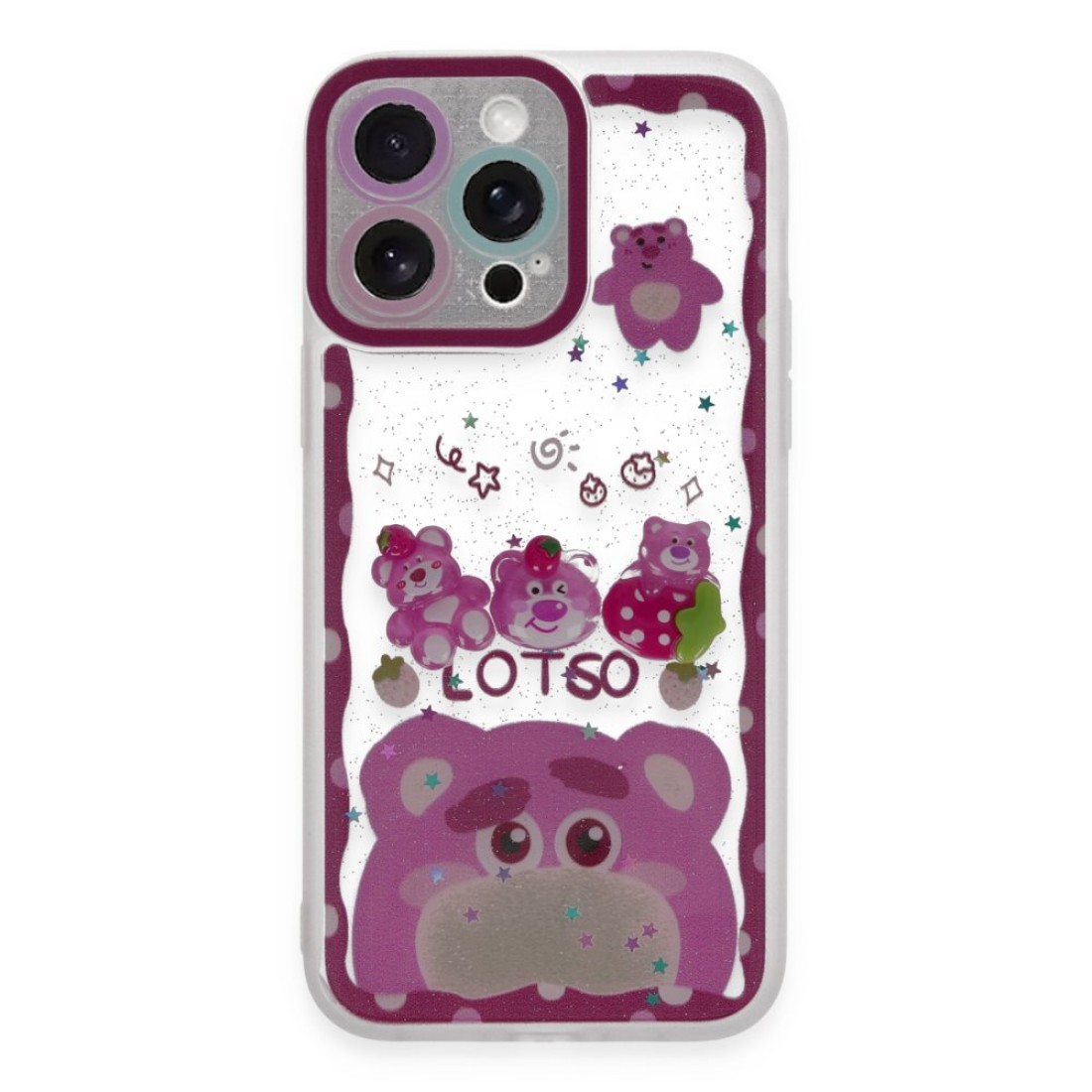  iPhone 14 Pro Max Kılıf Sweet Desenli Silikon Kapak - Pembe