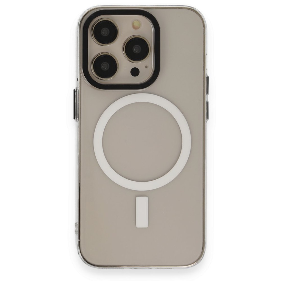  iPhone 14 Pro Kılıf Anka PC Magneticsafe Sert Metal Kapak - Şeffaf