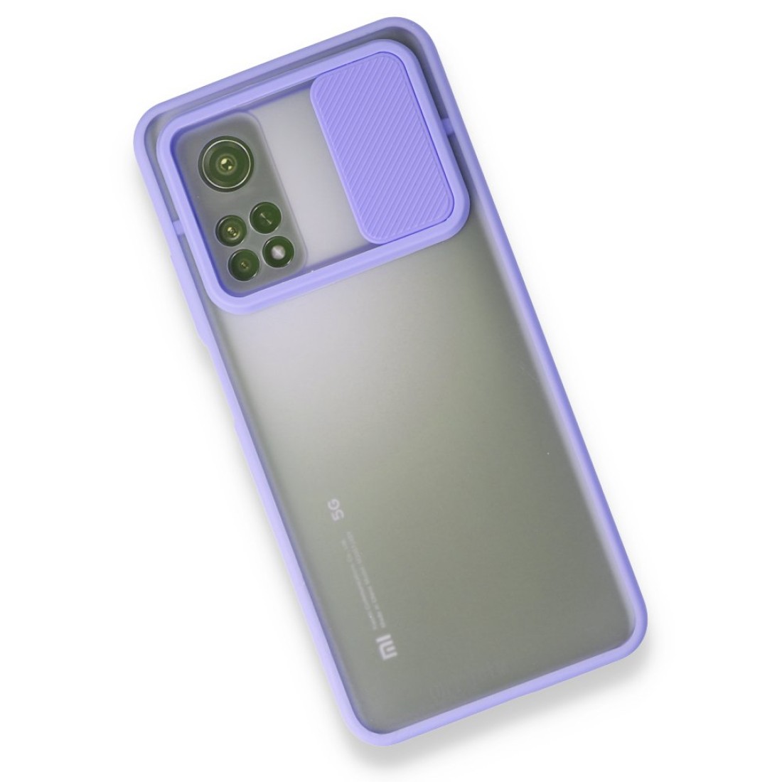  Xiaomi Mi 10T Pro Kılıf Palm Buzlu Kamera Sürgülü Silikon - Lila