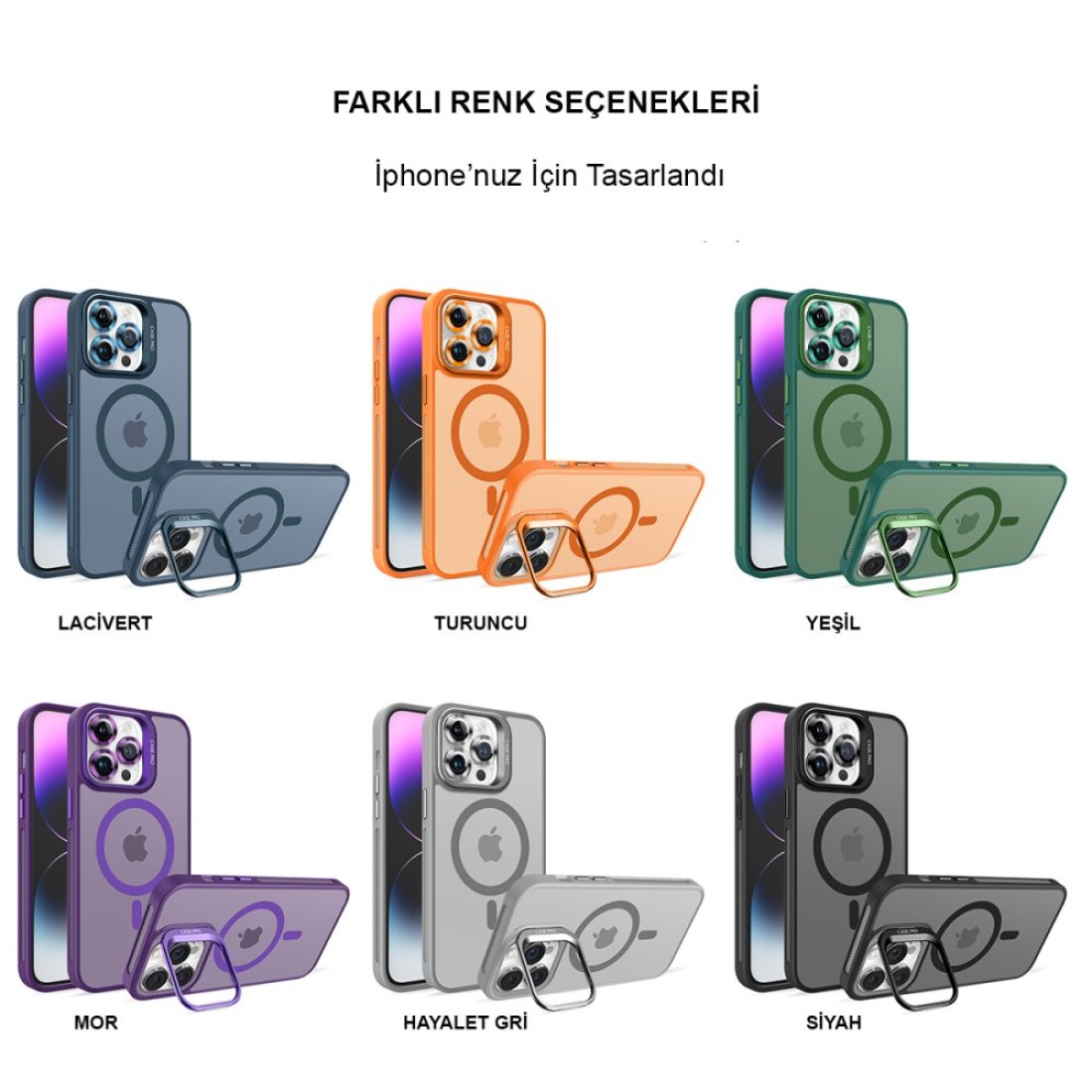 Joko iPhone 14 Pro Kılıf Flet Lens Magsafe Kapak - Lacivert