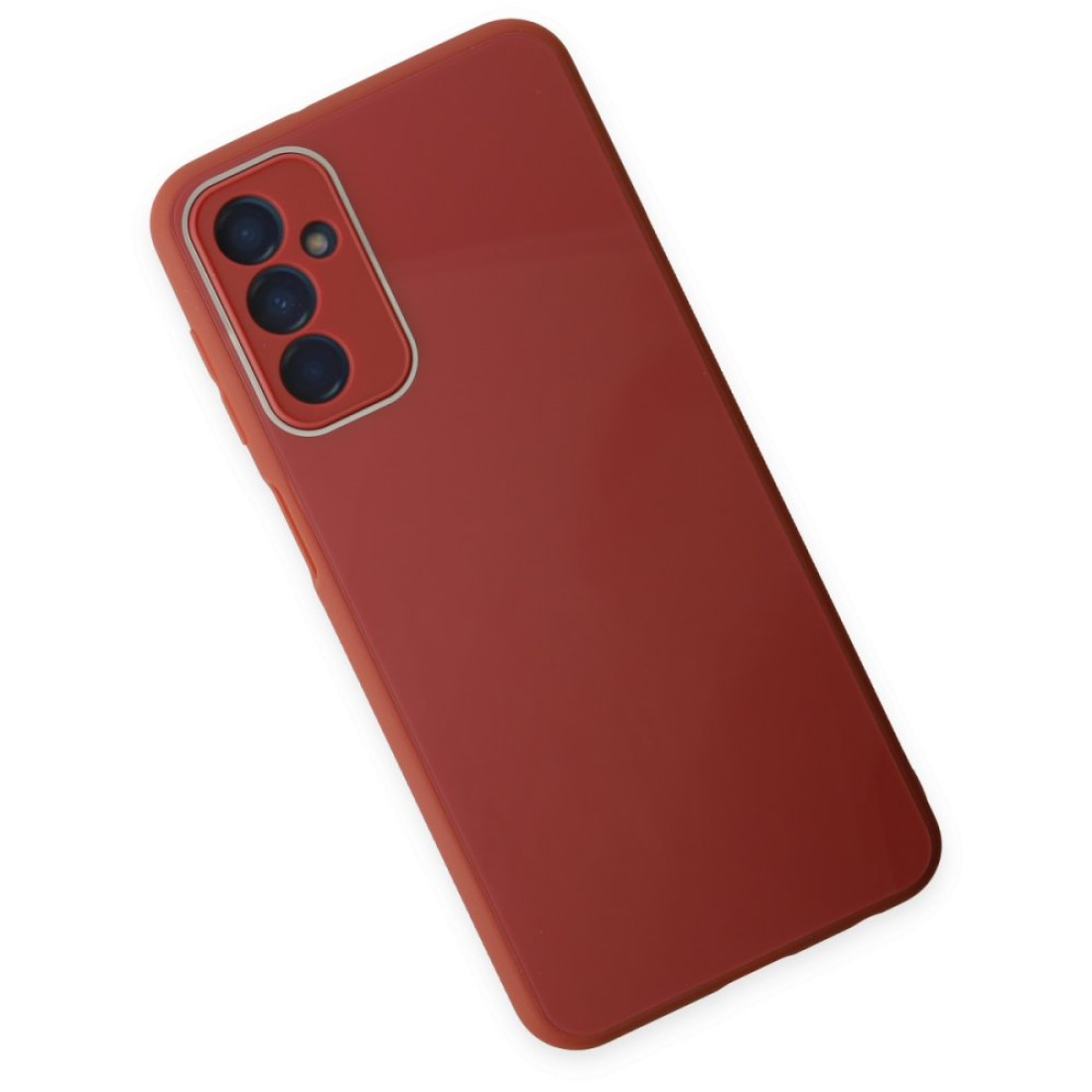 Samsung Galaxy M23 Kılıf Glass Kapak - Bordo Samsung Galaxy M23 Kılıf Glass Kapak - Bordo