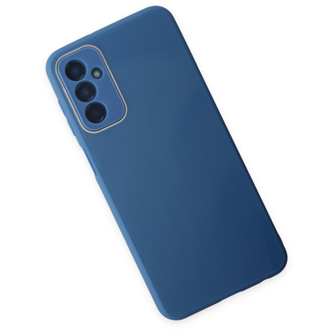 Samsung Galaxy M13 Kılıf Glass Kapak - Mavi Samsung Galaxy M13 Kılıf Glass Kapak - Mavi