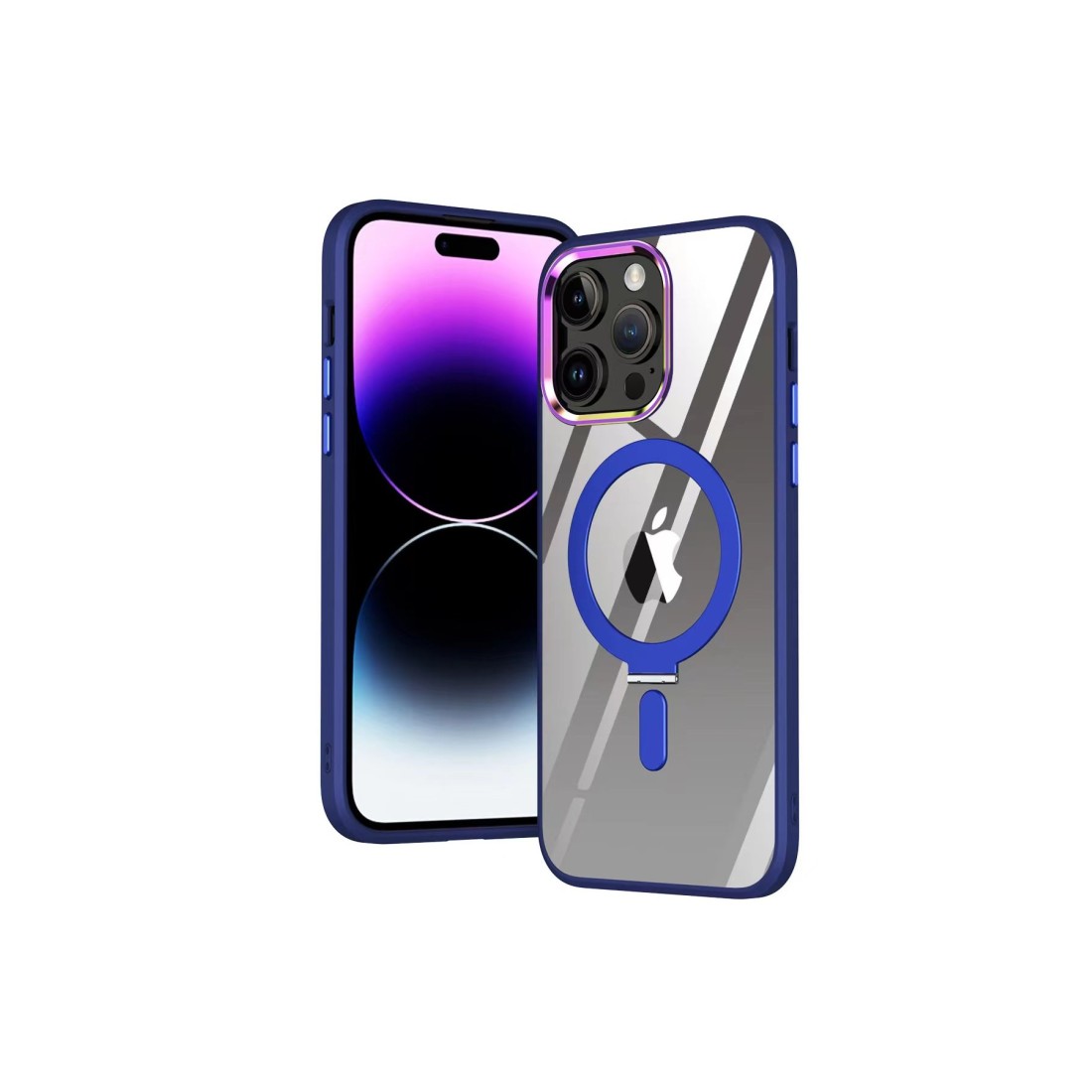 iPhone 14 Pro Kılıf Mudo Magneticsafe Standlı Kapak - Lacivert iPhone 14 Pro Kılıf Mudo Magneticsafe Standlı Kapak - Lacivert