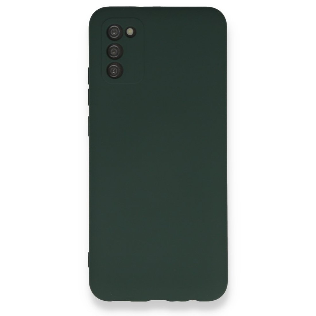  Samsung Galaxy A03S Kılıf Nano içi Kadife Silikon - Koyu Yeşil