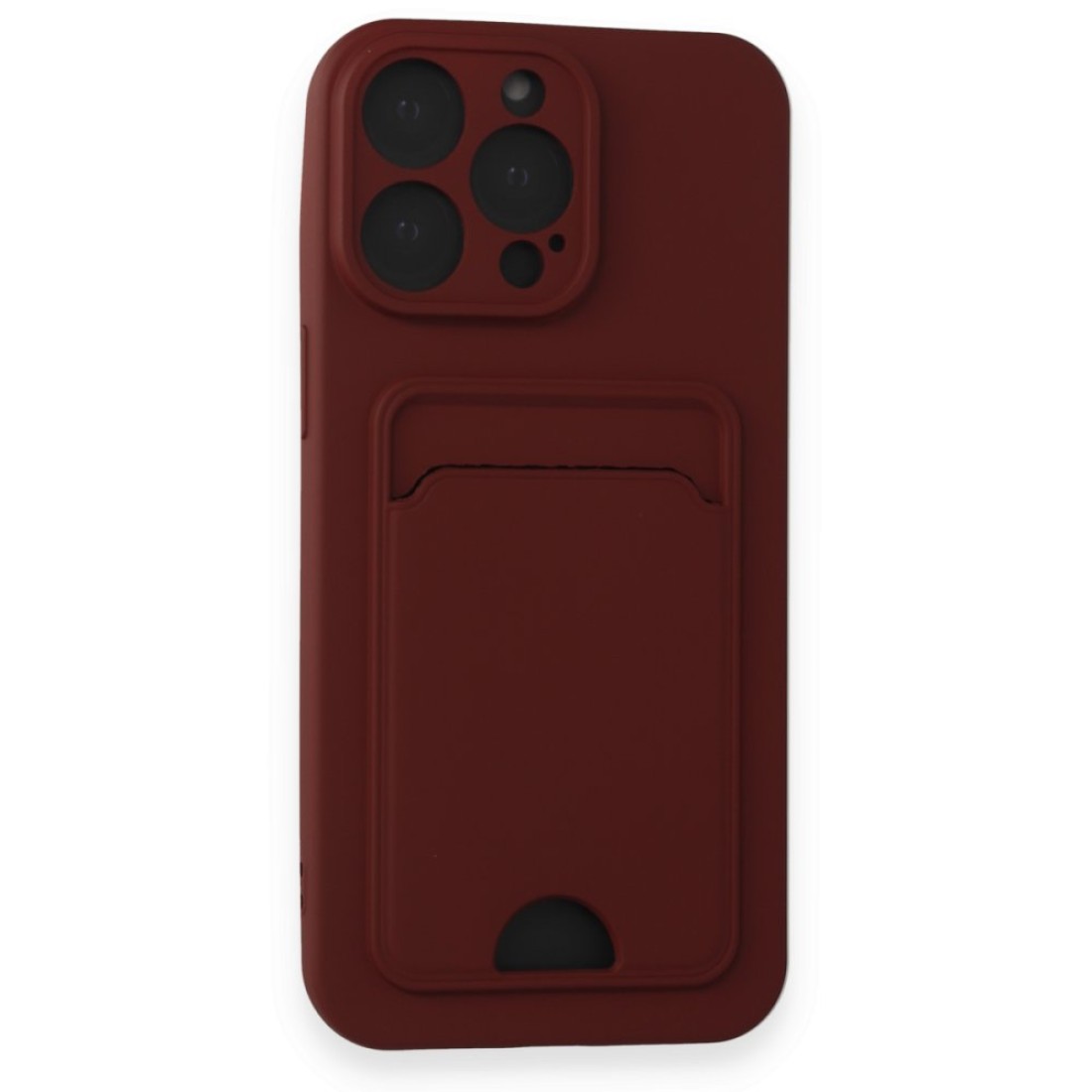  iPhone 15 Pro Max Kılıf Kelvin Kartvizitli Silikon - Bordo