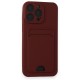 iPhone 15 Pro Max Kılıf Kelvin Kartvizitli Silikon - Bordo iPhone 15 Pro Max Kılıf Kelvin Kartvizitli Silikon - Bordo