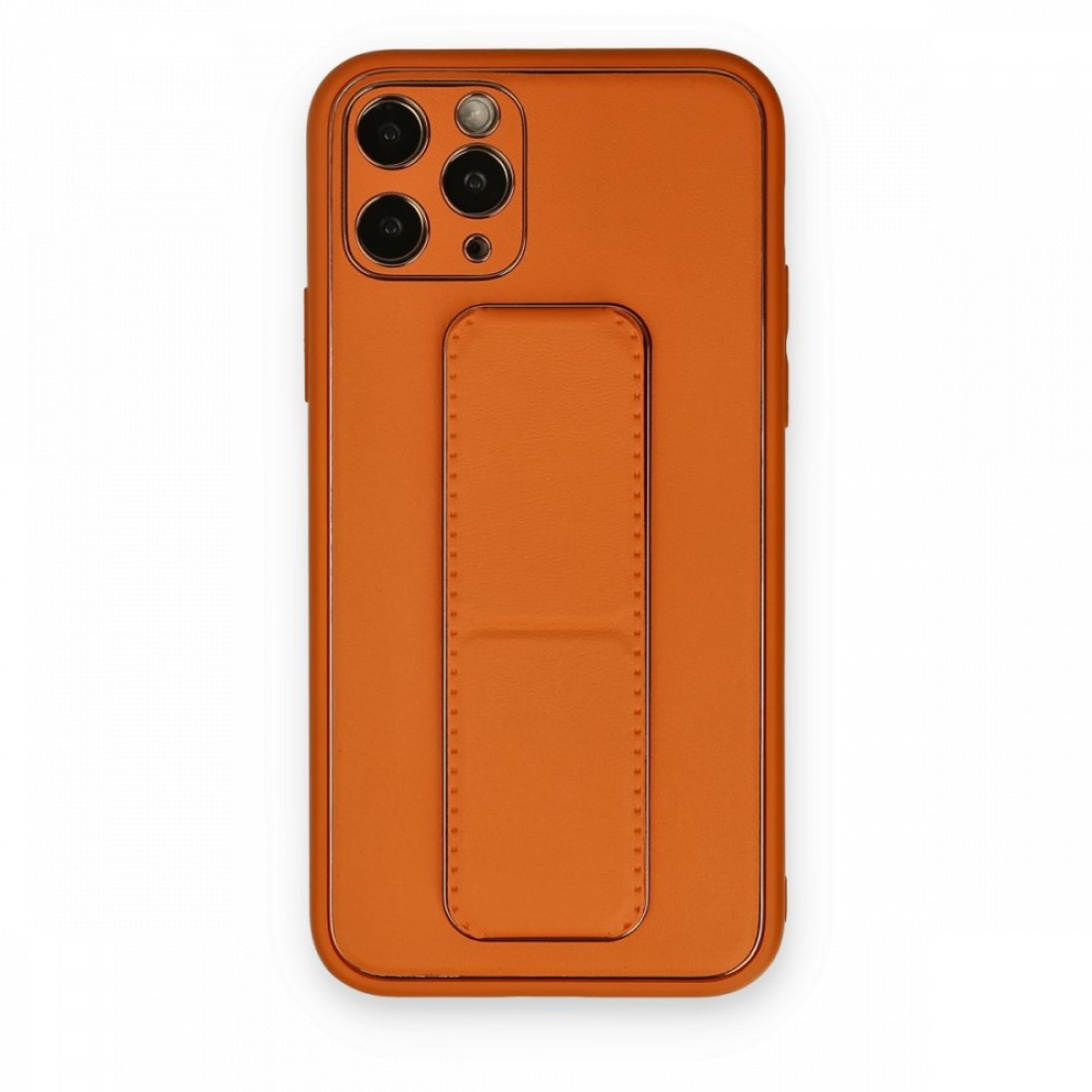  iPhone 11 Pro Kılıf Coco Deri Standlı Kapak - Turuncu