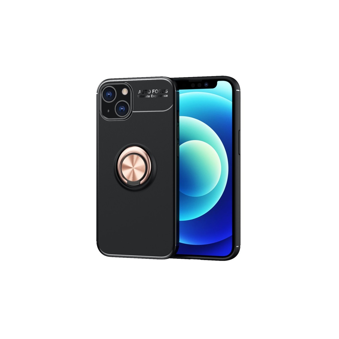 iPhone 13 Kılıf Range Yüzüklü Silikon - Siyah-Gold iPhone 13 Kılıf Range Yüzüklü Silikon - Siyah-Gold