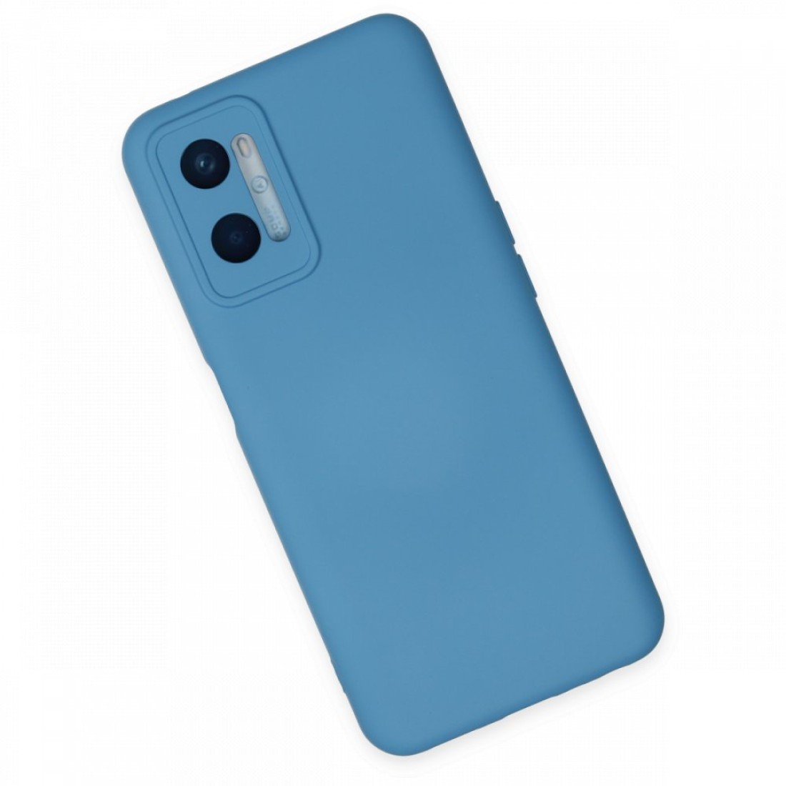  Oppo A96 Kılıf Nano içi Kadife Silikon - Mavi