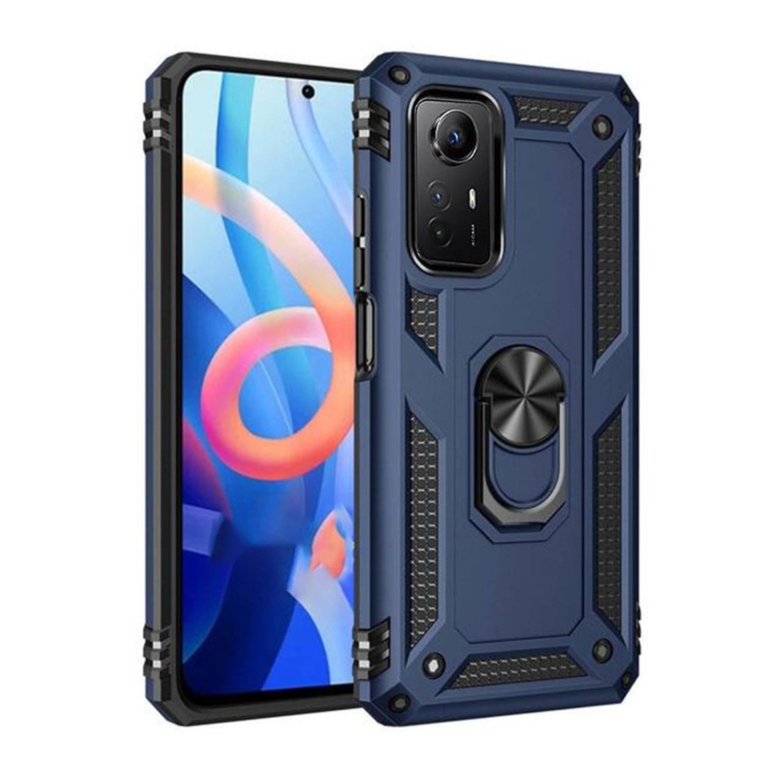  Xiaomi Redmi Note 12S Kılıf Sofya Yüzüklü Silikon Kapak - Lacivert