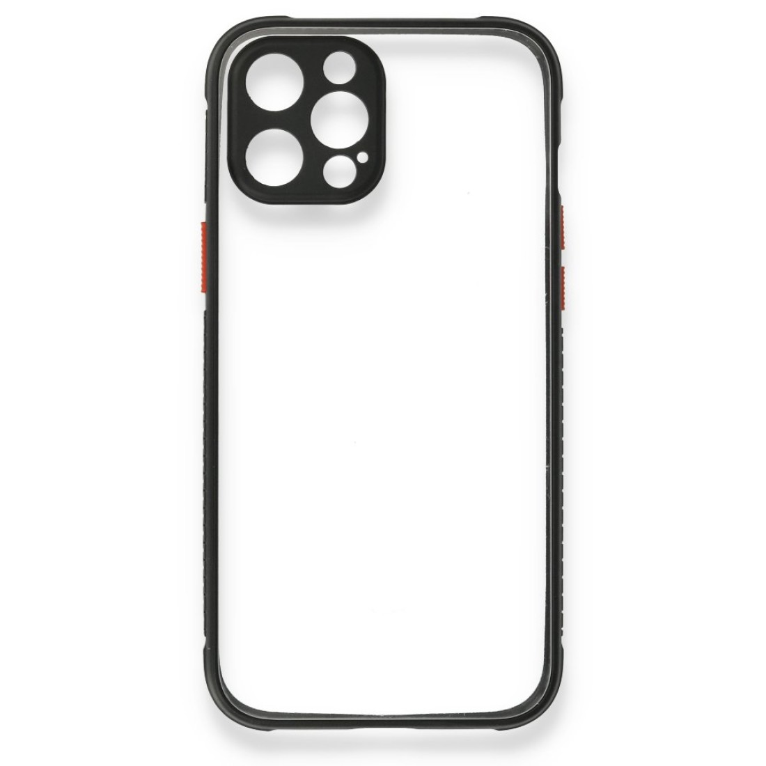  iPhone 12 Pro Kılıf Miami Şeffaf Silikon - Siyah