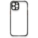  iPhone 12 Pro Kılıf Miami Şeffaf Silikon - Siyah