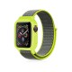 Apple Watch 38mm Hasırlı Cırtcırtlı Kasalı Kordon - Yeşil