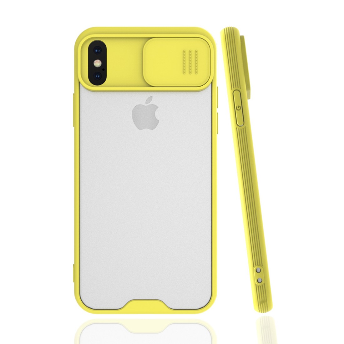  iPhone X Kılıf Platin Kamera Koruma Silikon - Sarı