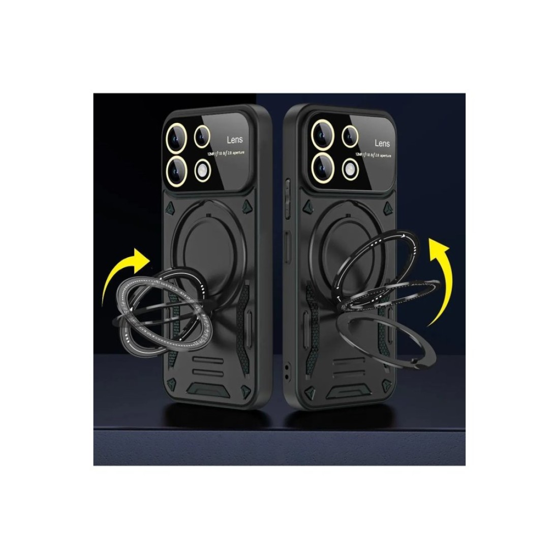 Xiaomi Redmi 13 4G Kılıf Joy Lens Standlı Kapak - Siyah