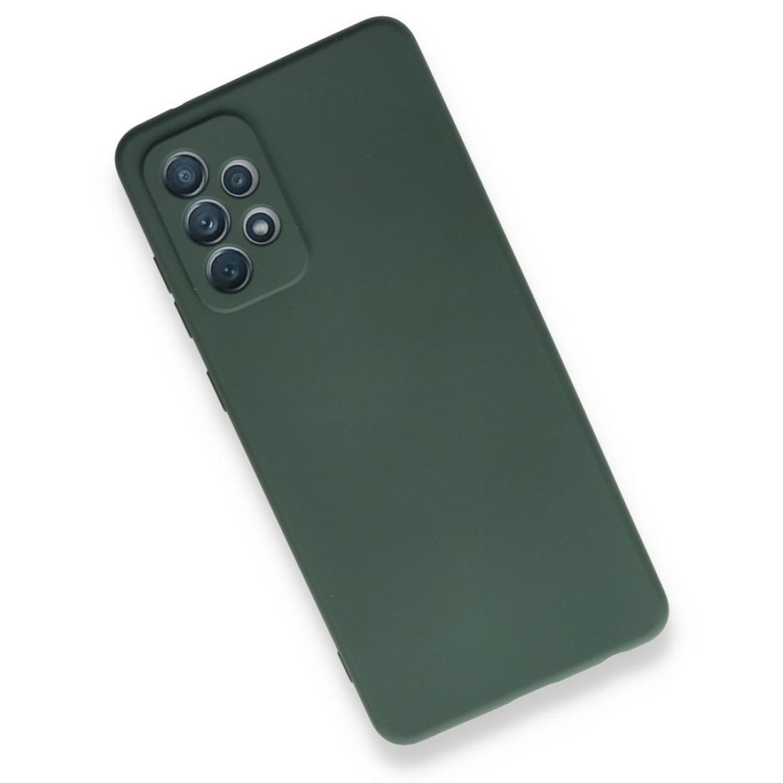  Samsung Galaxy A72 Kılıf Nano içi Kadife Silikon - Koyu Yeşil
