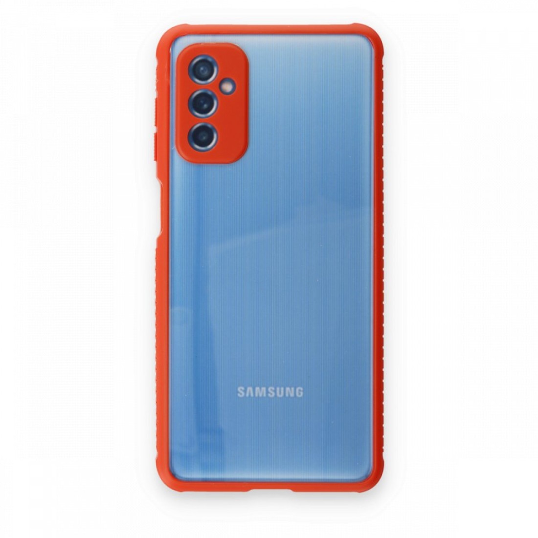  Samsung Galaxy M52 5G Kılıf Miami Şeffaf Silikon - Kırmızı