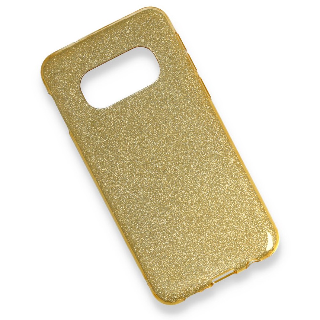 Samsung Galaxy S10E Kılıf Simli Katmanlı Silikon - Gold Samsung Galaxy S10E Kılıf Simli Katmanlı Silikon - Gold