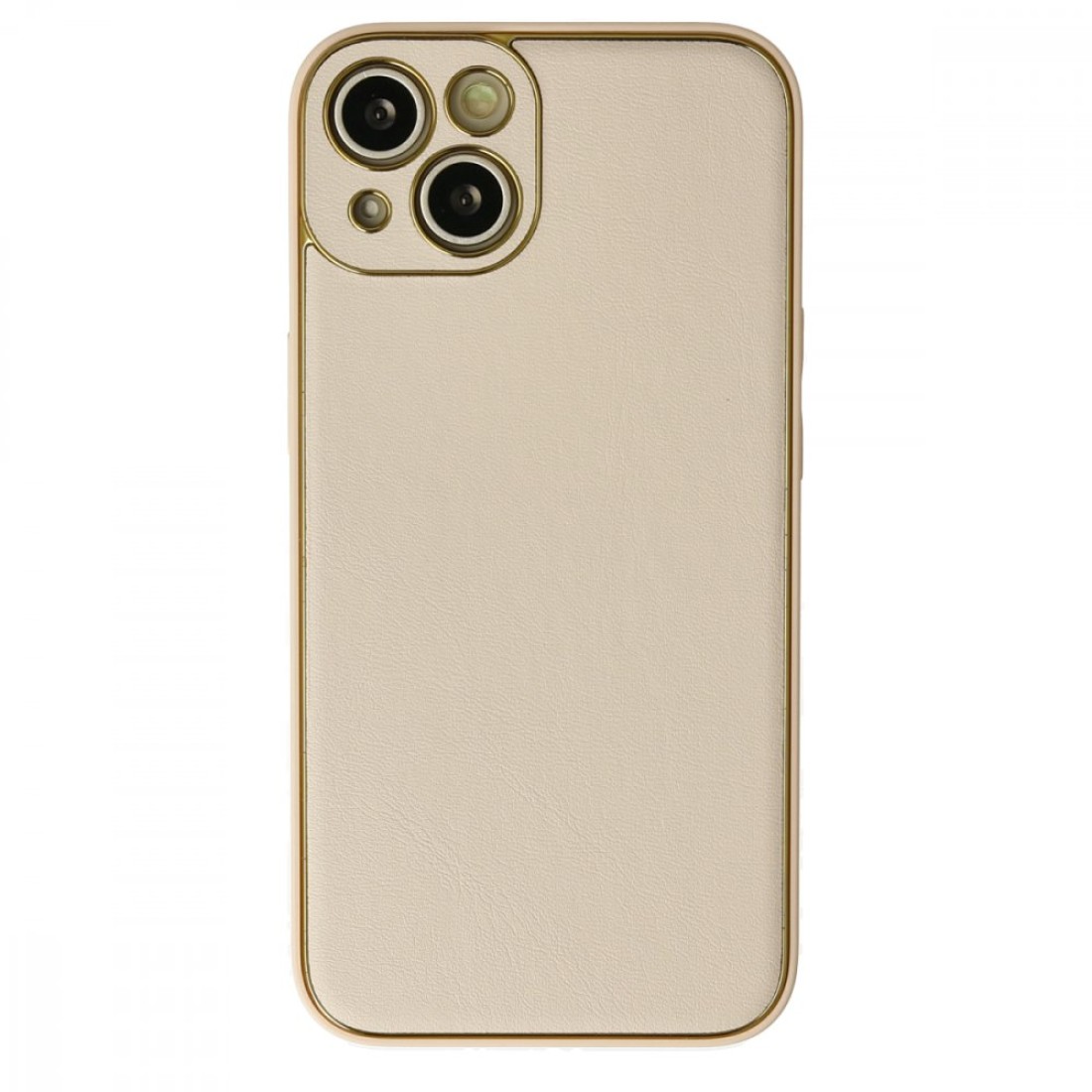  iPhone 13 Kılıf Coco Deri Silikon Kapak - Gold