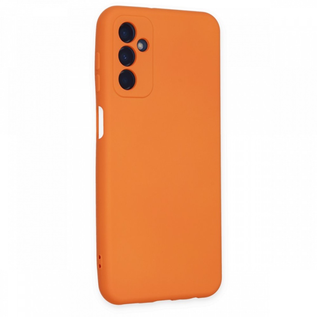  Samsung Galaxy M13 Kılıf Nano içi Kadife Silikon - Turuncu