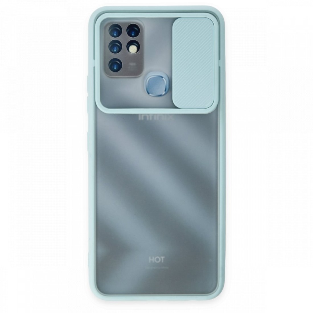  İnfinix Hot 10 Kılıf Palm Buzlu Kamera Sürgülü Silikon - Turkuaz