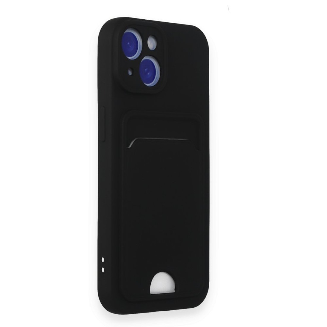  iPhone 15 Kılıf Kelvin Kartvizitli Silikon - Siyah