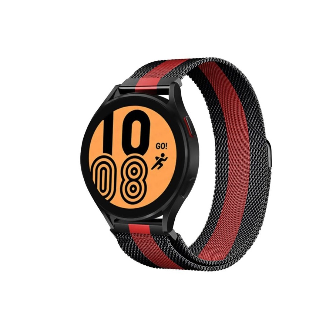  Samsung Galaxy Watch 5 Metal Mıknatıslı Kordon - Siyah-Kırmızı