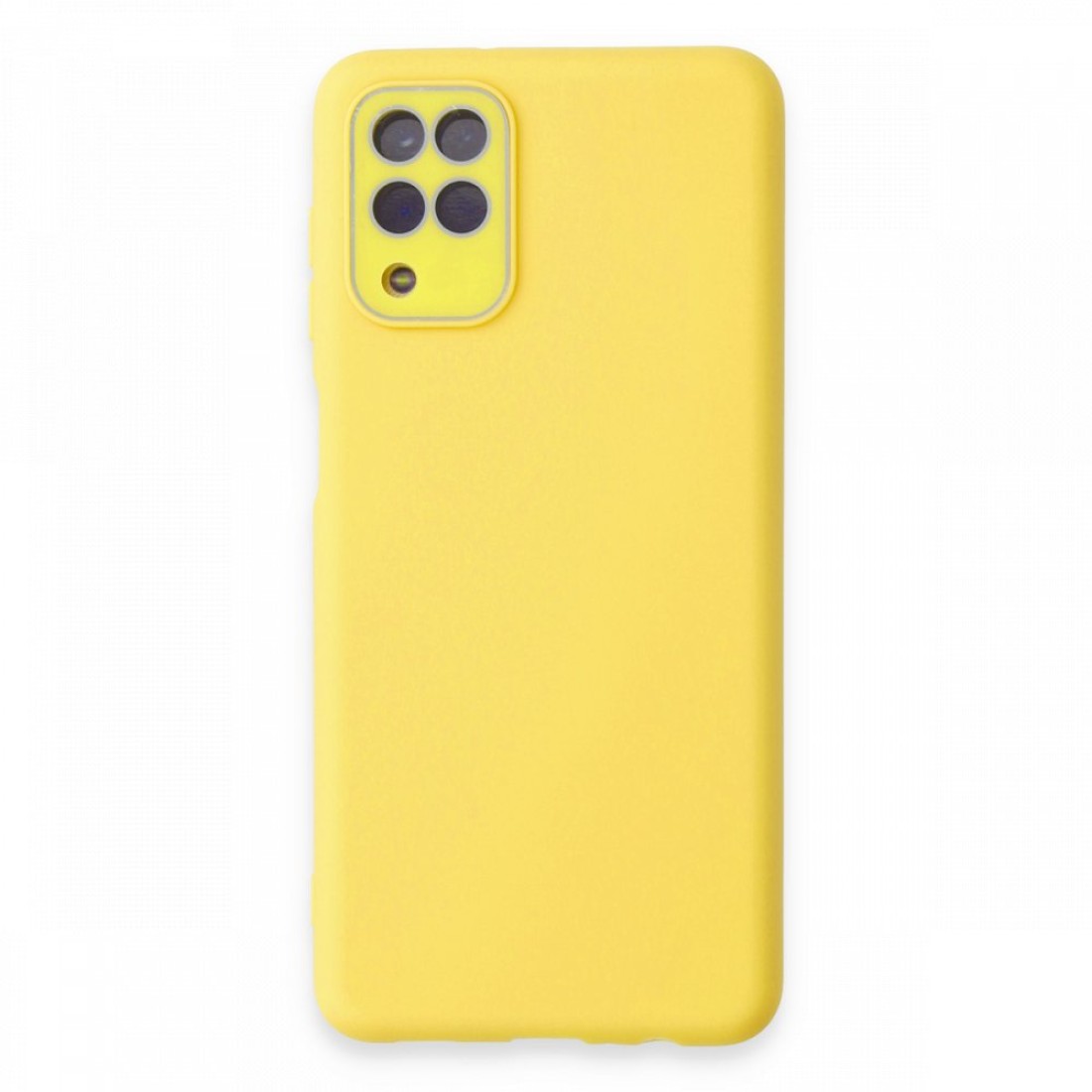  Samsung Galaxy M32 Kılıf Lansman Glass Kapak - Sarı
