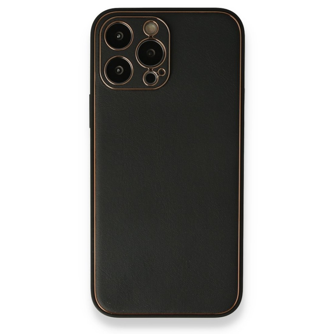  iPhone 13 Pro Max Kılıf Coco Deri Silikon Kapak - Siyah