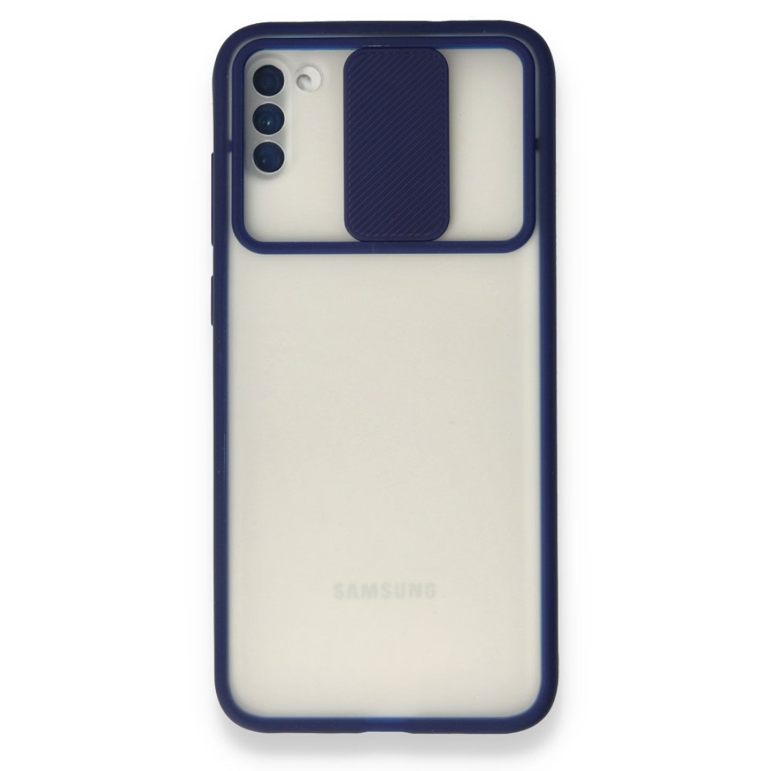  Samsung Galaxy A11 Kılıf Palm Buzlu Kamera Sürgülü Silikon - Lacivert
