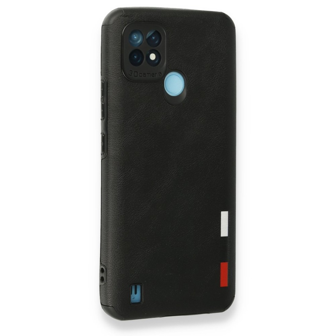  Realme C21 Kılıf Loop Deri Silikon - Siyah