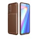 Realme 7 Kılıf Auto Focus Karbon Kapak - Kahverengi Realme 7 Kılıf Auto Focus Karbon Kapak - Kahverengi