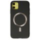  iPhone 12 Kılıf Coco Deri Magneticsafe Silikon - Siyah