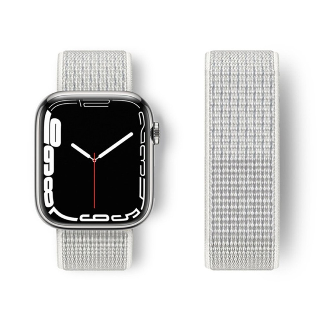  Apple Watch 38mm Hasırlı Cırtcırtlı Kordon - Beyaz