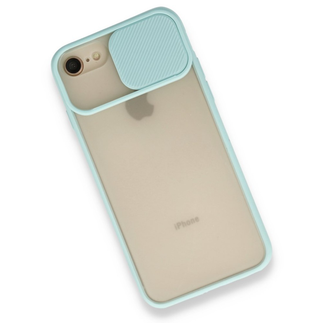 iPhone 7 Kılıf Palm Buzlu Kamera Sürgülü Silikon - Turkuaz iPhone 7 Kılıf Palm Buzlu Kamera Sürgülü Silikon - Turkuaz