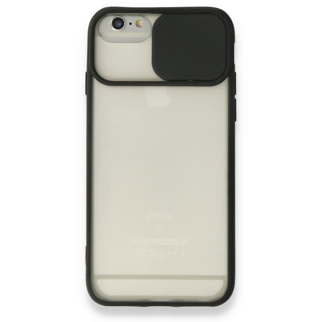  iPhone 6 Kılıf Palm Buzlu Kamera Sürgülü Silikon - Siyah