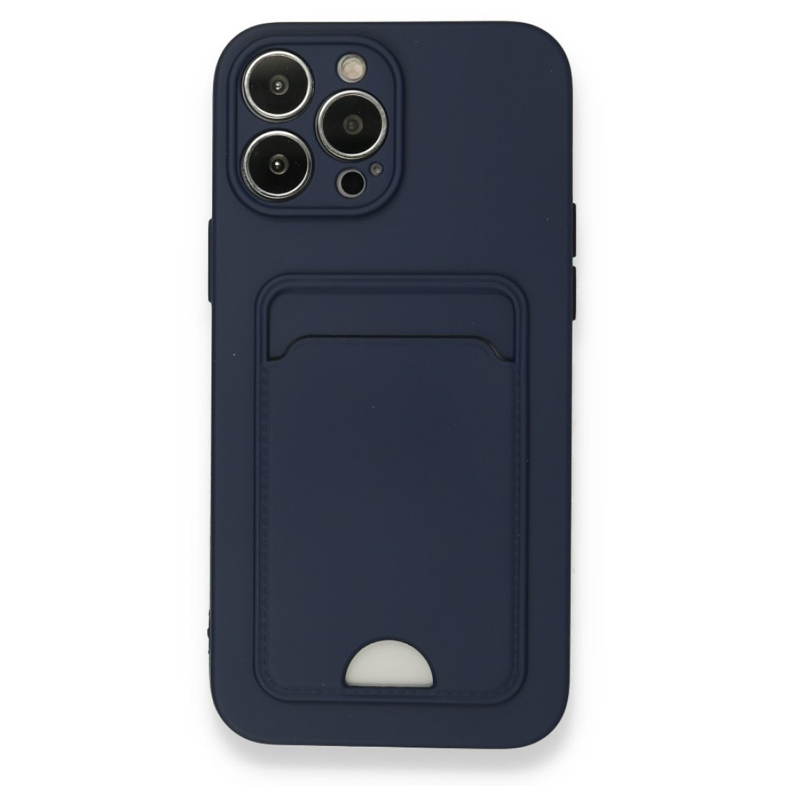  iPhone 13 Pro Max Kılıf Kelvin Kartvizitli Silikon - Lacivert
