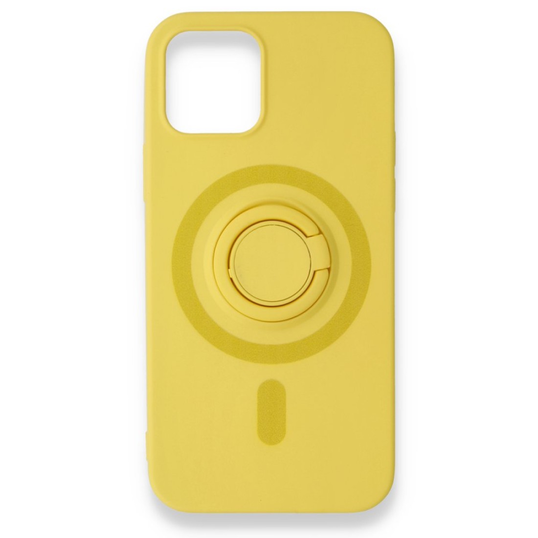  iPhone 12 Mini Kılıf Viktor Yüzüklü Silikon - Sarı