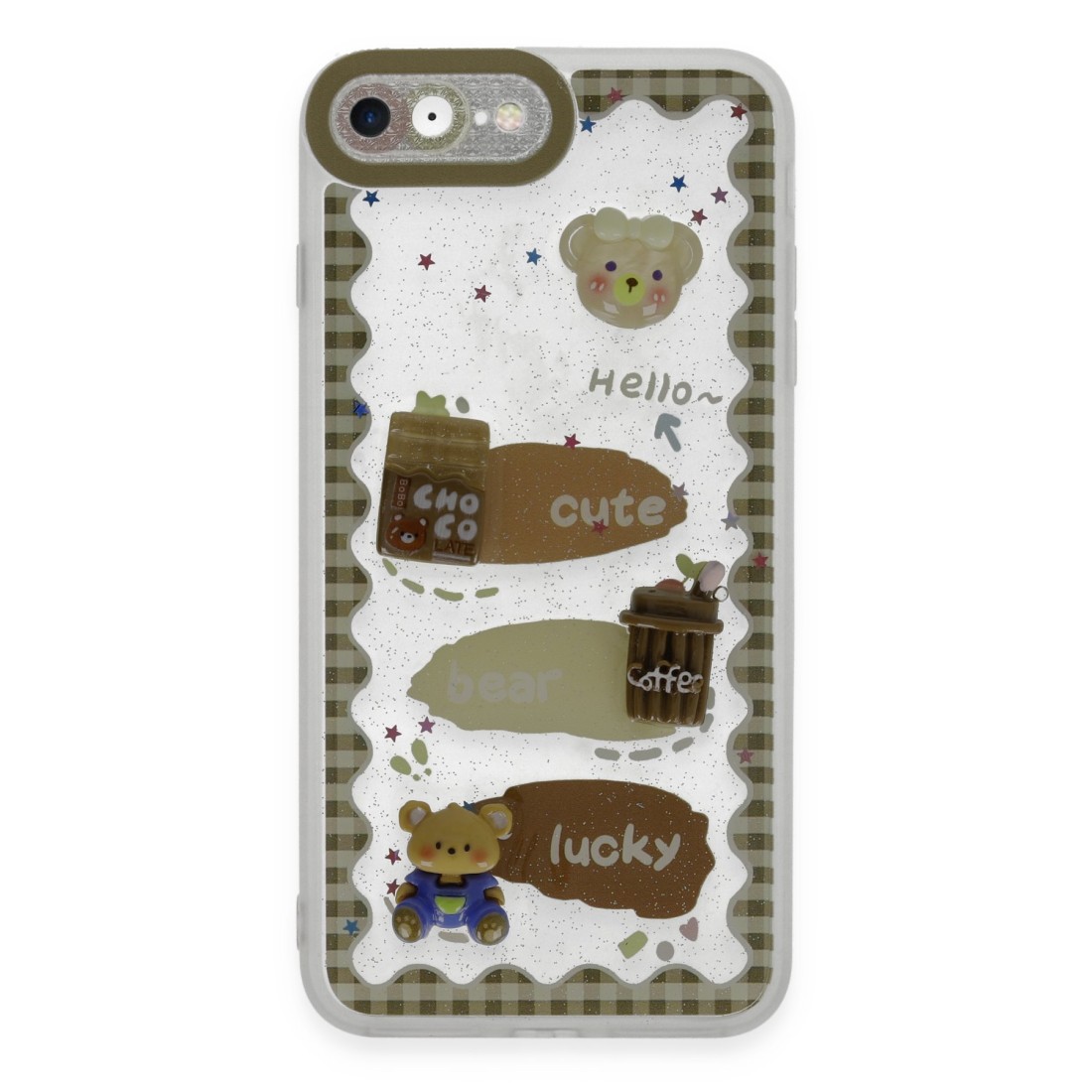  iPhone 7 Kılıf Sweet Desenli Silikon Kapak - Şeffaf