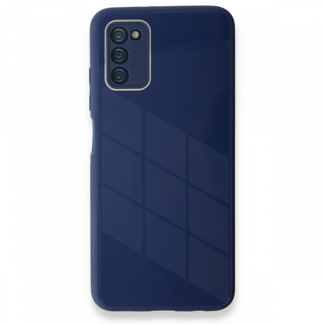  Samsung Galaxy A03S Kılıf Glass Kapak - Lacivert