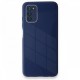  Samsung Galaxy A03S Kılıf Glass Kapak - Lacivert