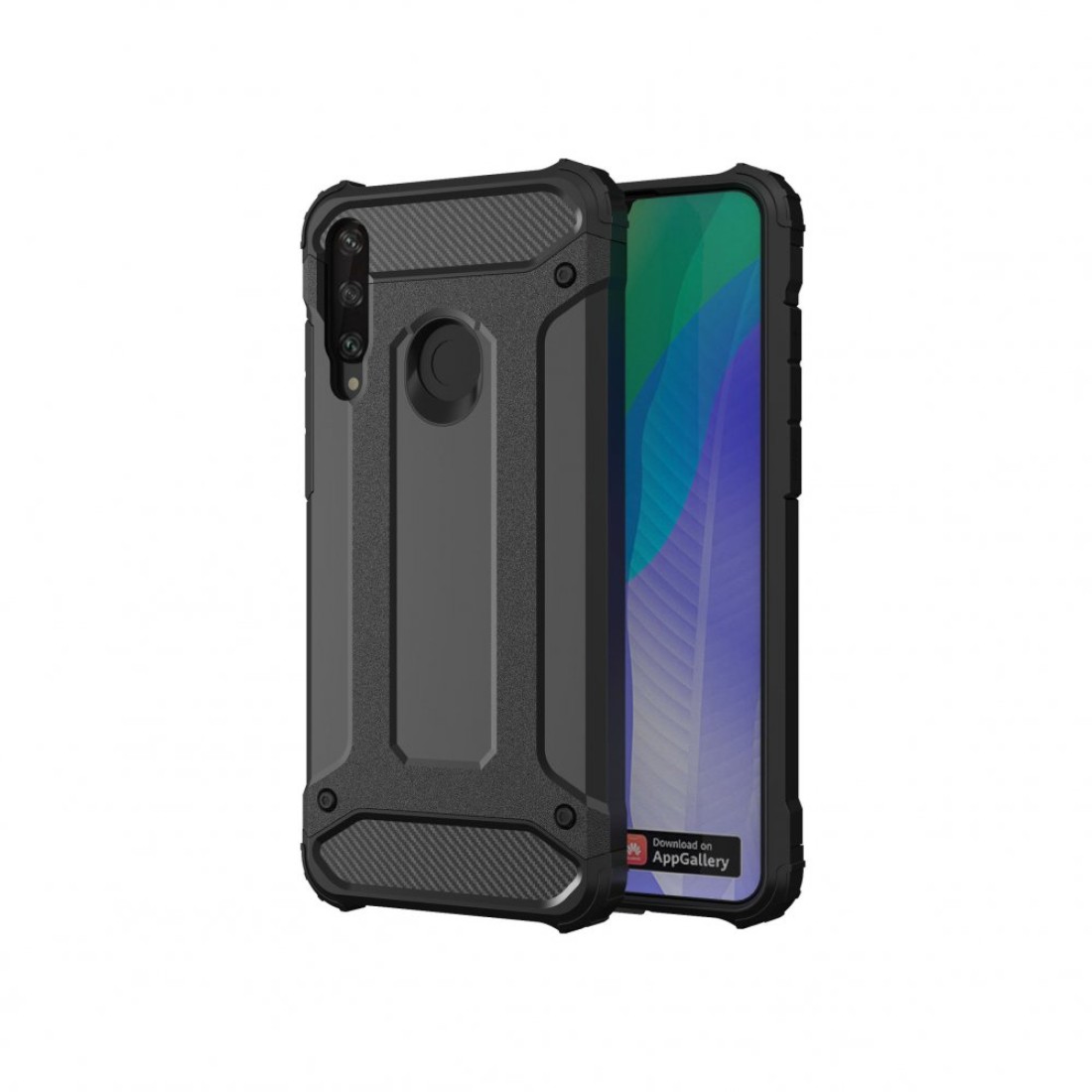  Huawei Y6P Kılıf Tank Silikon Kapak - Siyah