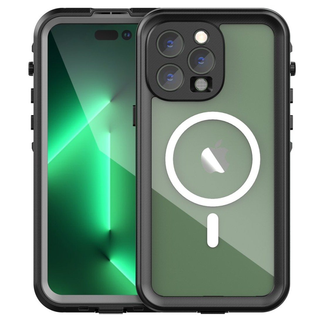 iPhone 14 Pro Max Kılıf Red Pepper Magneticsafe Su Geçirmez Kılıf - Siyah-Gri iPhone 14 Pro Max Kılıf Red Pepper Magneticsafe Su Geçirmez Kılıf - Siyah-Gri