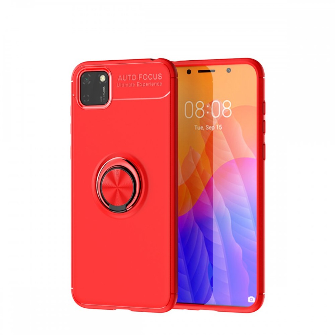  Huawei Y5P Kılıf Range Yüzüklü Silikon - Kırmızı