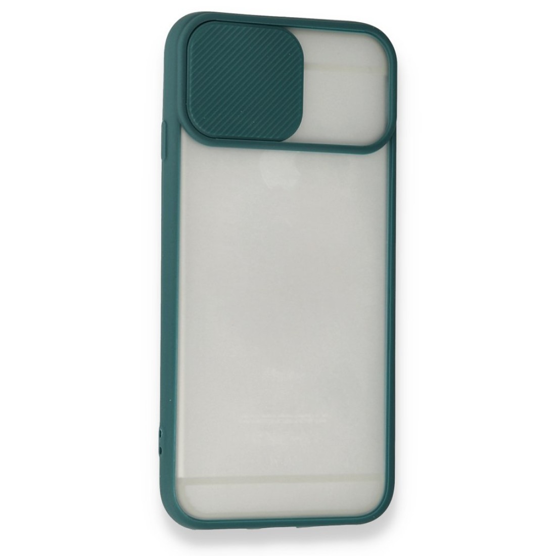  iPhone 6 Plus Kılıf Palm Buzlu Kamera Sürgülü Silikon - Yeşil
