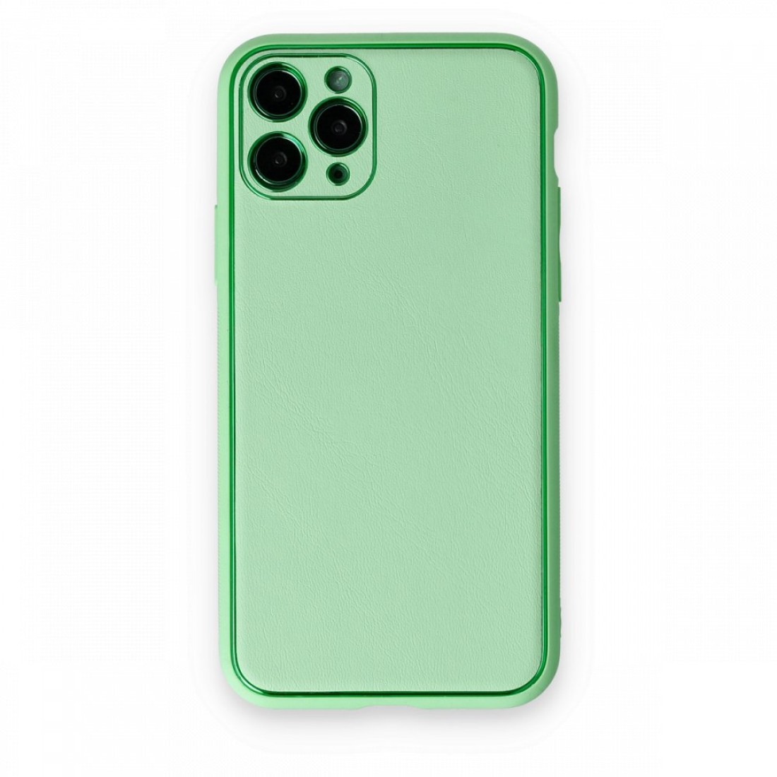  iPhone 11 Pro Kılıf Coco Deri Silikon Kapak - Açık Yeşil