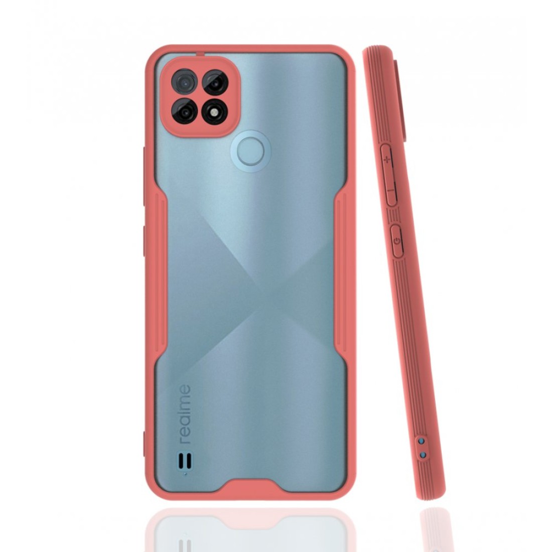  Realme C21 Kılıf Platin Silikon - Pembe