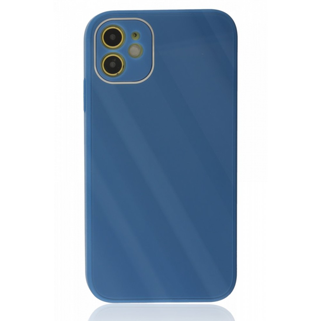  iPhone 12 Kılıf Glass Kapak - Mavi